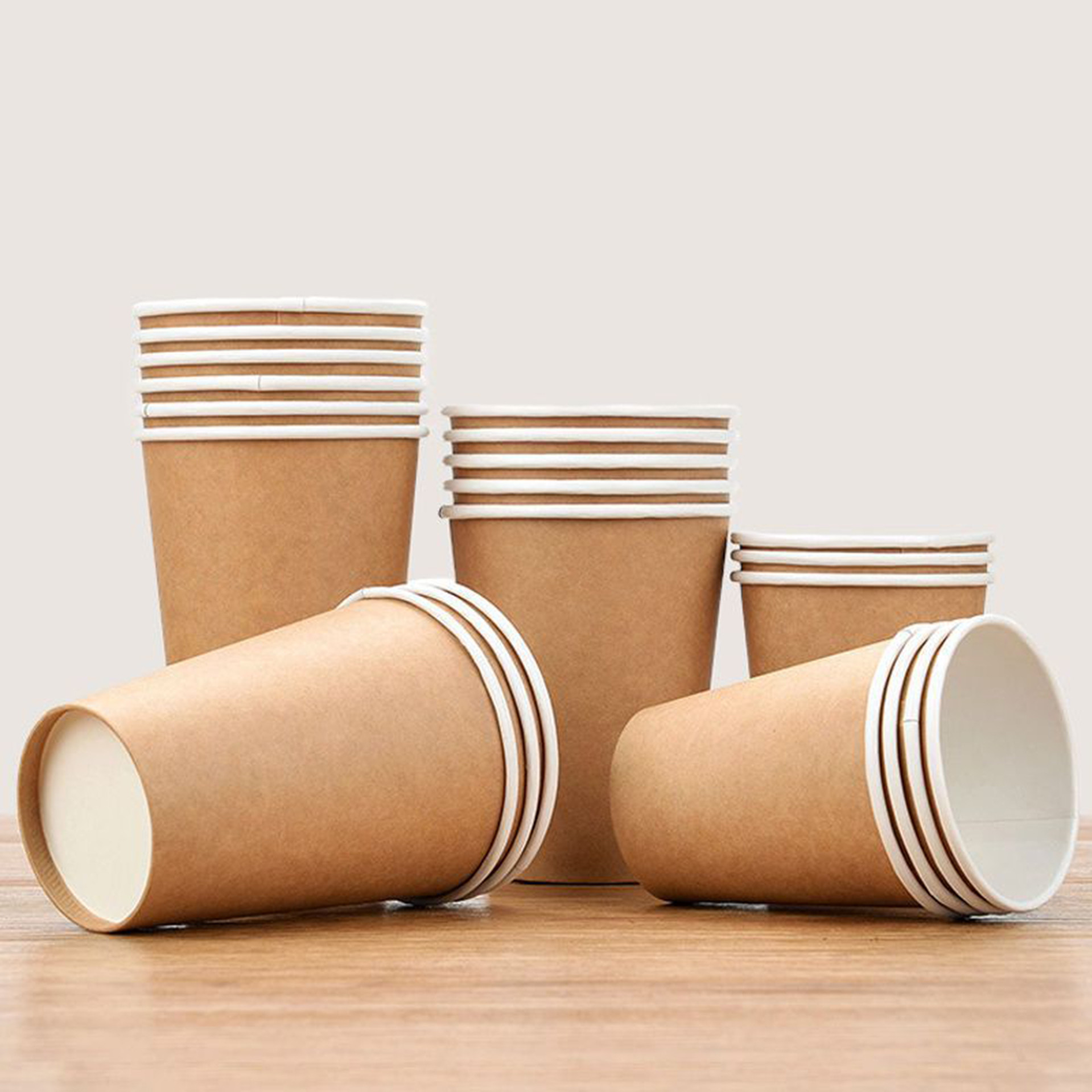 SGS Disposable Paper Tableware 185gsm 15g PE Paper Board Biodegradable Coffee Cup