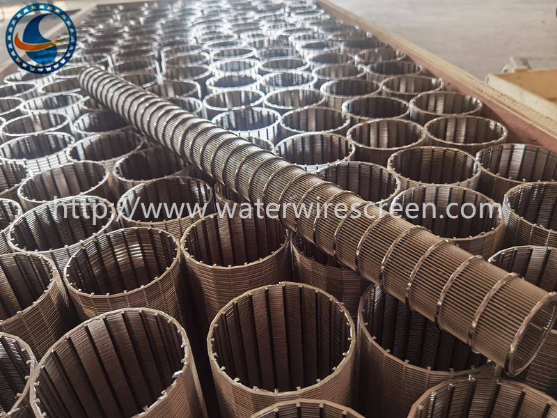 Cylindrical Ss 304 Wedge Wire Screen Pipe Welded From Inside To Outside Filter