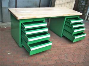 China 500 - 2000kg Wood Bench Top Industrial Workbenches With Tool Cabinets wholesale
