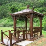 Garden Designs 4M Chinese Wood Gazebo Pagoda Building Outdoor Backyard
