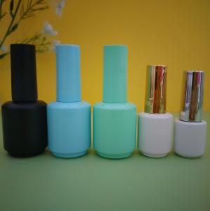 China Oem 10ml 15ml Mini Nail Polish Bottles Cosmetics Glass Uv Gel With Brush In Stock wholesale