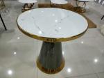 Stainless Steel Nordic 70cm Round White Marble Side Table