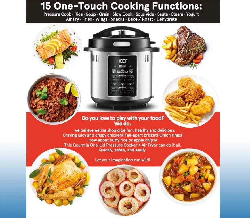 2 In 1 Nonstick Electric Pressure Cooker With Fryer Commercial Cooking Appliances