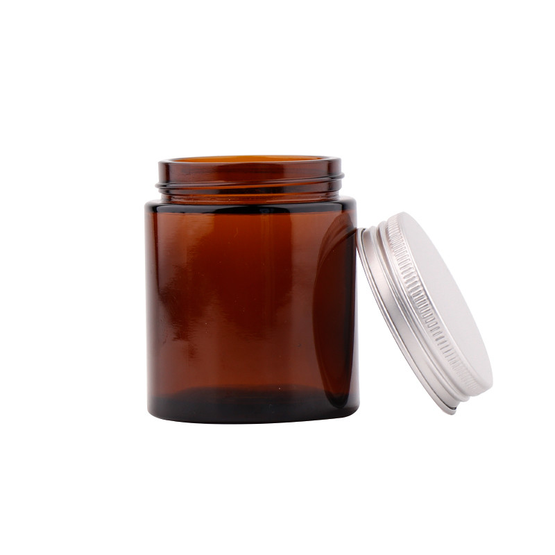 Wholesale Dark Amber Cream Candle Jars Empty Food Storage Glass Jar With Lid