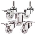 2 Inch Transparent Wheel 110LBS Capacity Rigid Plate Stainless Steel Light Duty
