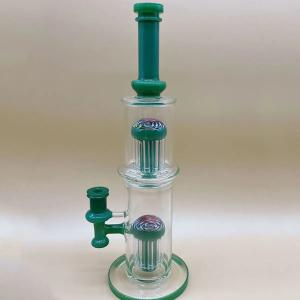 China 16 Inches Blue Thick Glass Bong Hookah Ice Glass Bong Customizable wholesale