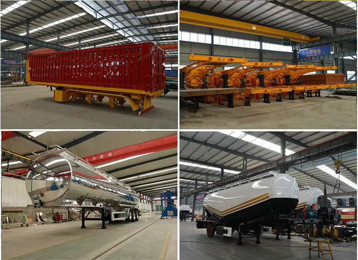 3 axles end tipping semi trailer/rear dump semitrailer for truck 50 - 60 Ton