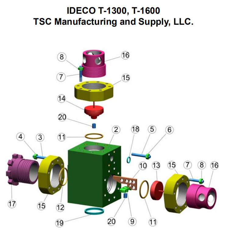 TSC 12P160 mud pump fluid end module for NATIONAL mud pump, WF-2200 mud pump, WF-2000 mud pump,WF-1600 mud pump