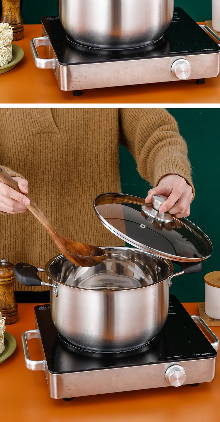 Multifunction restaurant Cookware Induction Pasta Pot Stainless Steel Cooking Soup Pot With Bakelite Handle