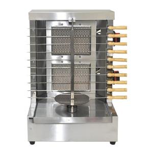 China Gas Shawarma Machine 2 Burner Chicken Doner Kebab BBQ Grill Skewers Maker For Outdoor wholesale