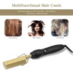 Multifunctional Hair Curling Comb Flat Iron Hair Brush Digital Hair Straightener