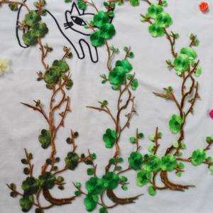 China Hot Fix Motif Wintersweet Embroidery Lace Flower wholesale