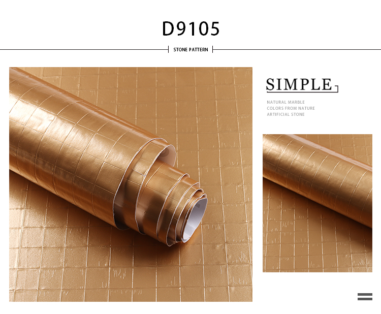 Oil Proof Kitchen Backsplash Wallpaper Vinyl Aluminum Foil Wallpaper High Glossy