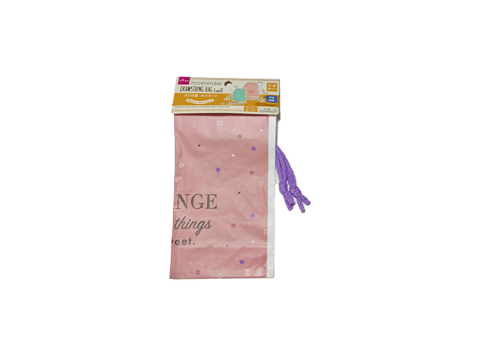 Small Plastic Drawstring Bags Reusable CPE Printing Rope Bag