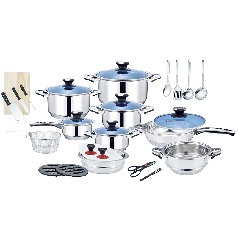 Combination Cookware Set Stainless Steel Kitchen Soup Cooking Pot Non Stick Frying Pan