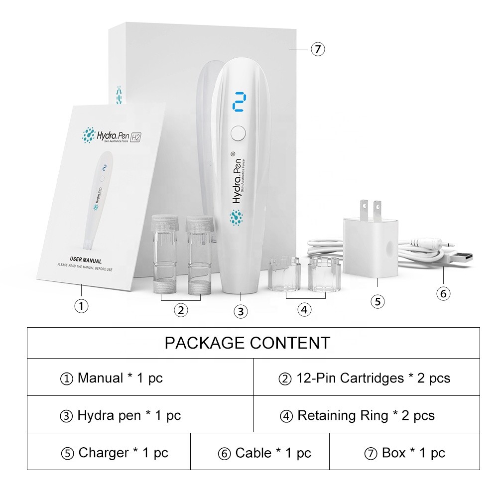 Newest device Hydra pen H2 portable electric derma microneedling pen acne scar removal Microneedling System derma pen