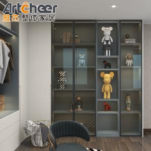 China Customized Wooden Clothes Hinge Door Wardrobe with LED Closet Modern Bedroom wholesale