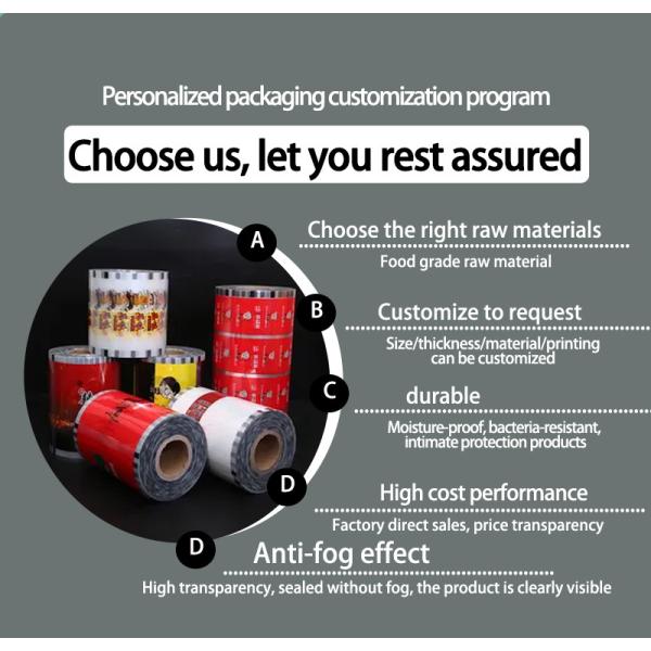 Anti-Fog Food-Grade Plastic Composite Sealing Film Custom For Lunch Boxes