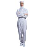 Electronic Industry White Anti Static Garments ESD Lab coats Stand Collar