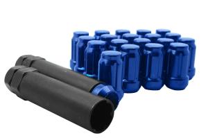 China Strength Auto Car Accessories 6 Spline , Blue Wheel Lug Nuts Tapered Close wholesale