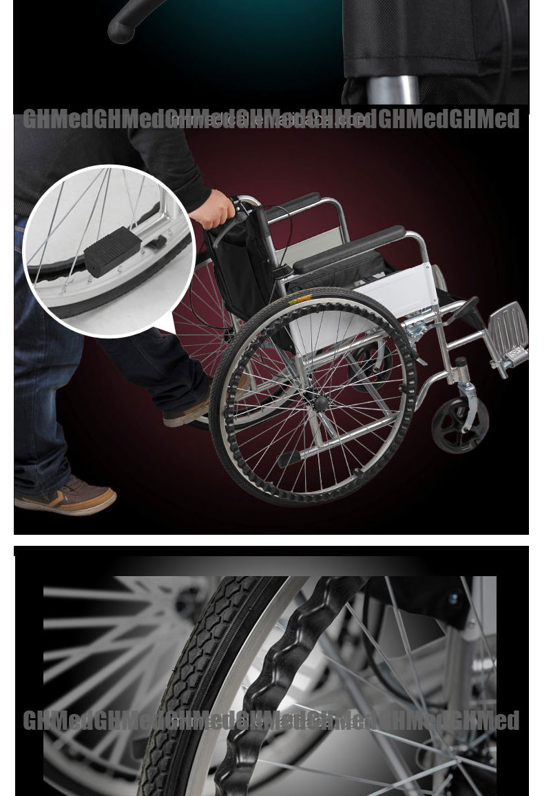 Ultralight Lightweight Aluminium Folding Wheelchairs For Handicapped