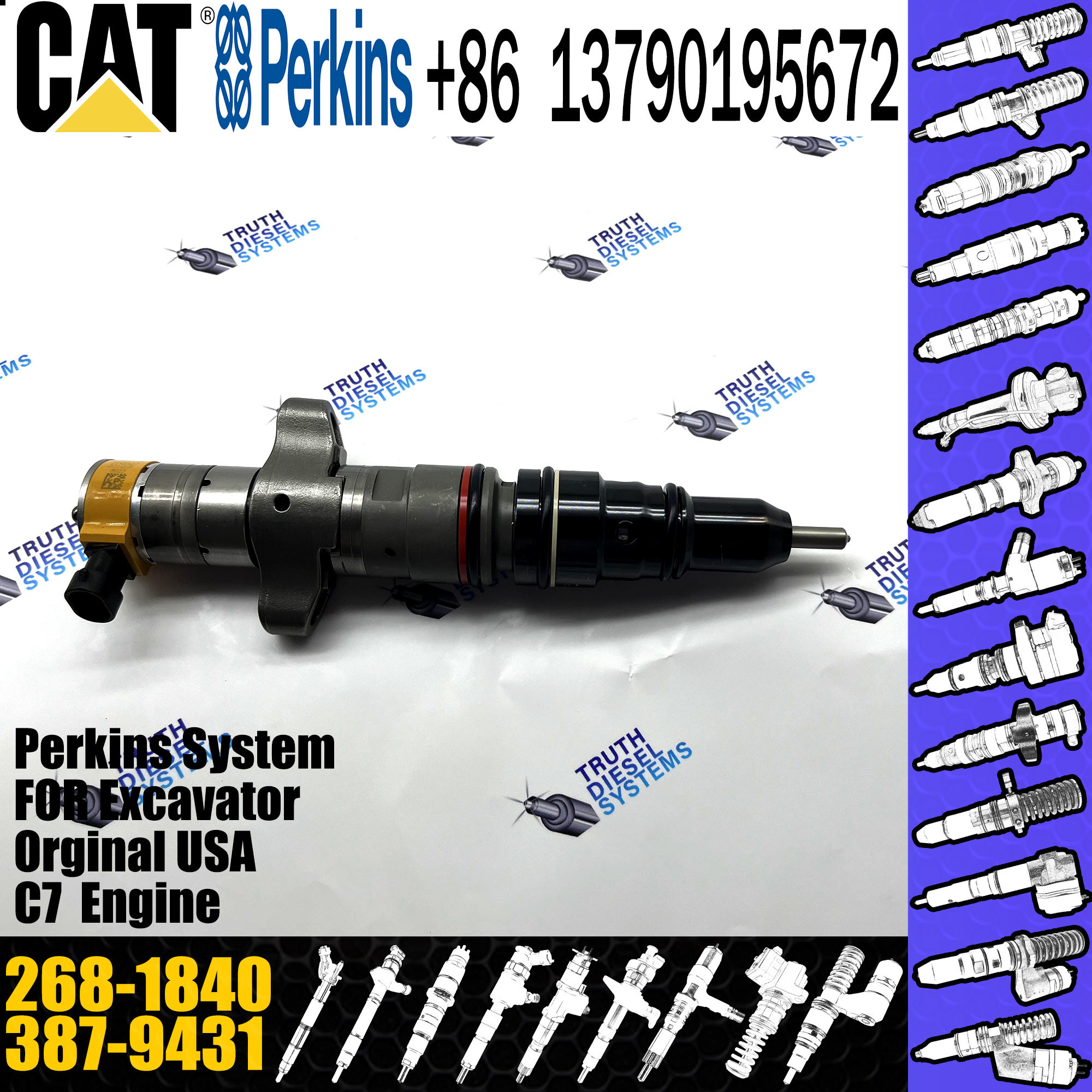 268-1839 High Quality Auto Parts common rail fuel injector 268-1839 387-9431 268-1840 for C7 engine