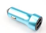 All Metal Aluminum Alloy 3.1A Car Phone Charger , Dual Usb Port Cell Phone Car