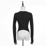 Solid Color Full Zipper Bespoke Sweaters Long Sleeve Women Sexy Knitted