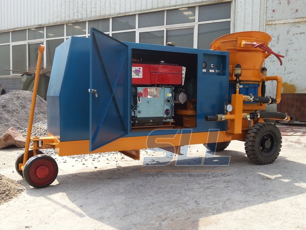 Tunnel And Mining Application Dry Shotcrete Machine 51/57/64mm Hose Inner Diameter