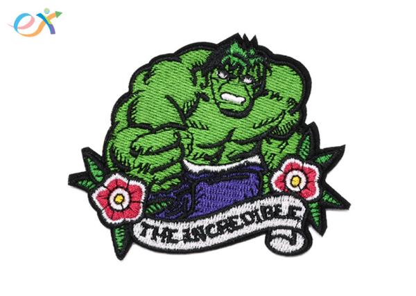 Hulk Superhero Iron On Embroidered Patches Polyester Fabric For Clothing