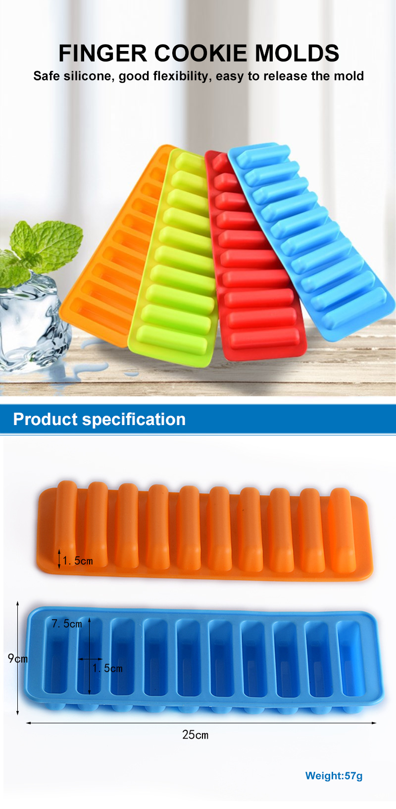 10 Cavity Silicone Biscuit Mold