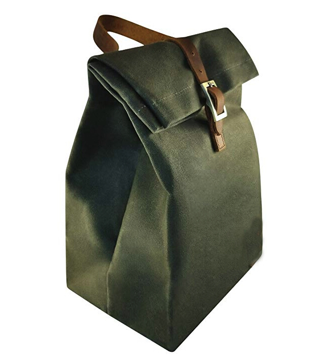 Waxed Canvas 6 Can Cooler 100% Cotton PU Leather Waterproof With Carrying Handle