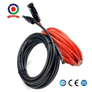 China 10FT Black + Red 12AWG 4mm 6KV Solar Panel Extension Cable wholesale