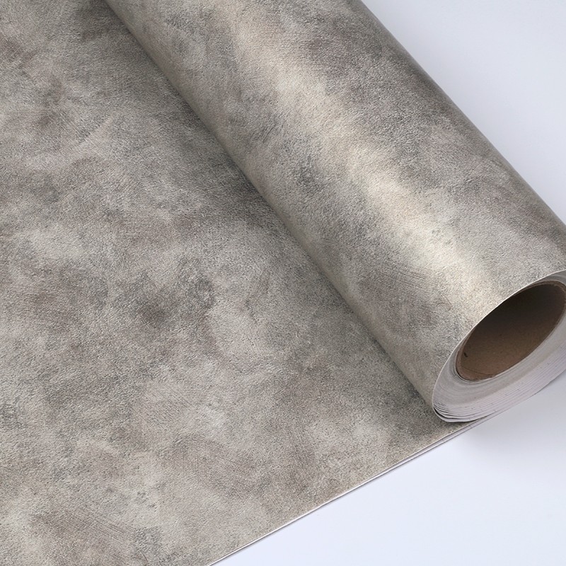 Waterproof Adhesive Cement Effect Wallpaper Removable White Concrete Effect Wallpaper