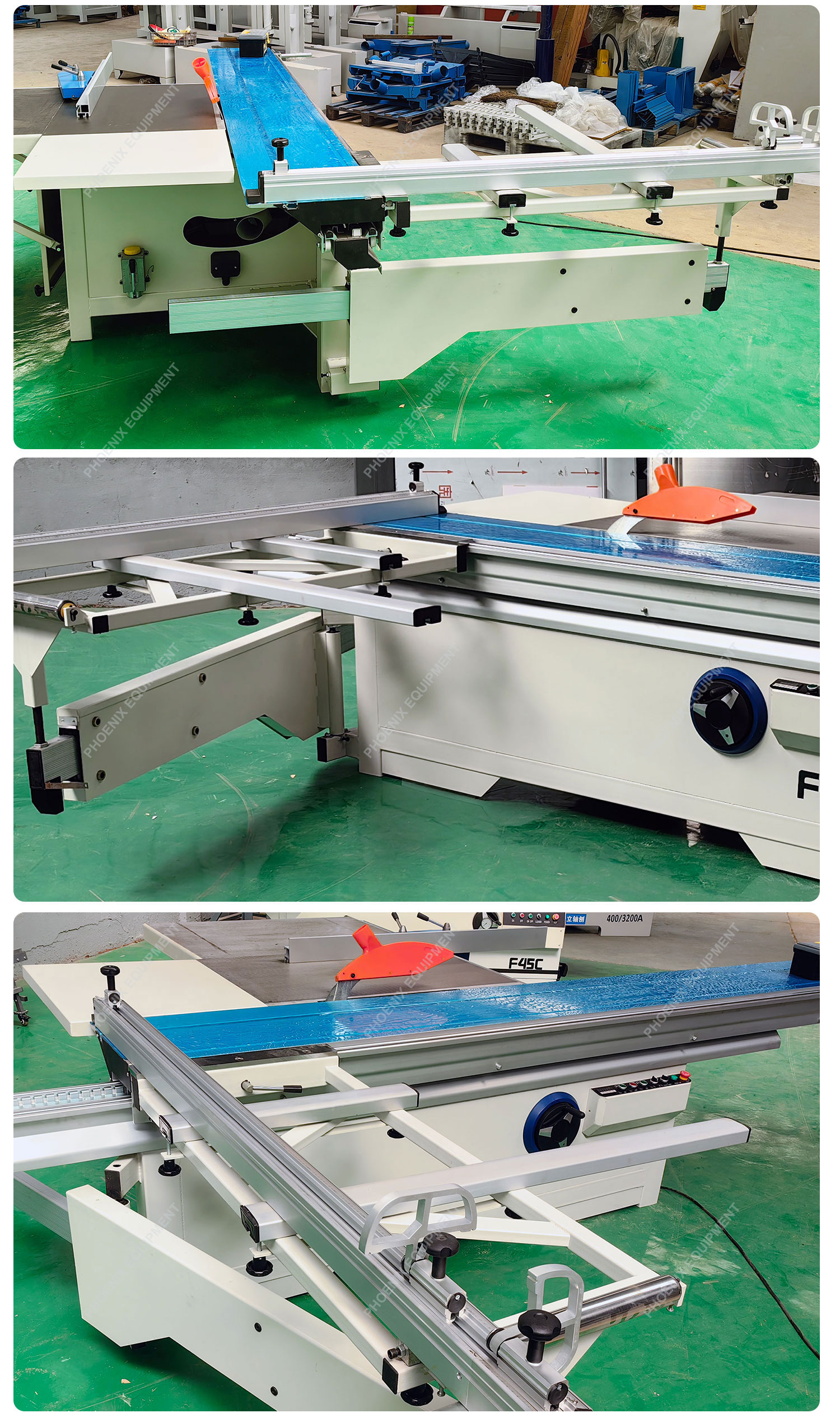 3200*425mm Sliding Table Length * Width F45N Woodworking CNC Precision Saw 45 Degree