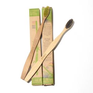 China Plastic Free Charcoal Infused Bamboo Toothbrush Recyclable Round Bamboo Toothbrush wholesale