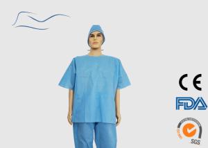 China Nonwen Aseptic Scrub Suits , Chemical Resistant Disposable Protective Coveralls wholesale