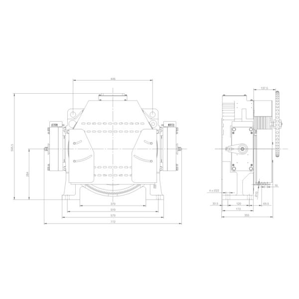 Φ400 Block Brake PM Gearless Traction Machine For Passenger Elevator Use