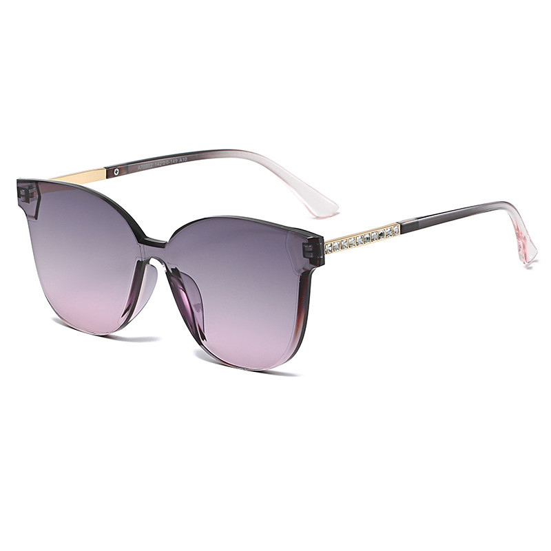 Designer Large Frame Oversized Ladies Square Cat Eye Sunglasses With Diamonds