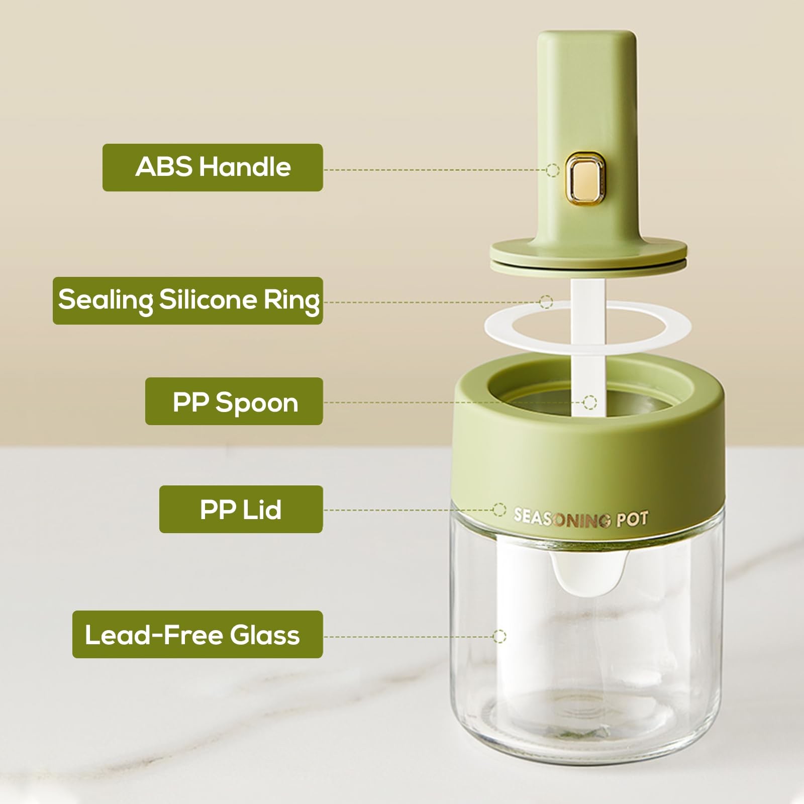 Customized Packaging Airtight Clear Seasoning Spice Container Glass Condiment Jar Set