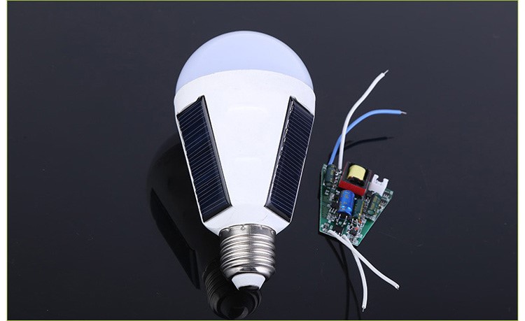 led solar bulb rechargeable emergency light E27 IP65 6000K AC85-265V