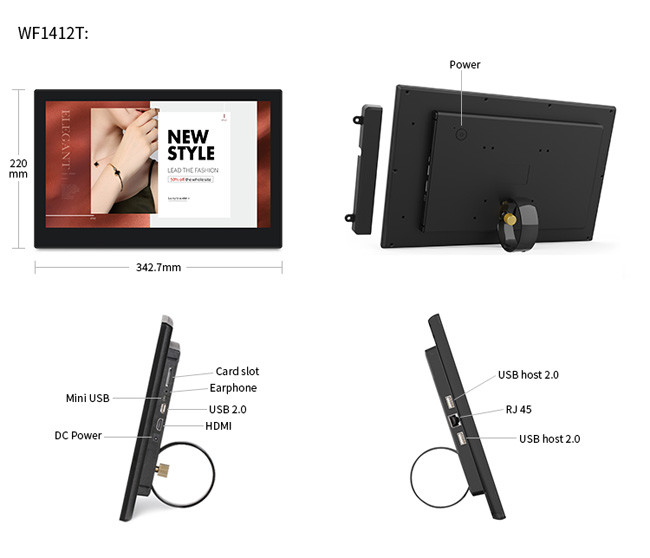 250cd/m2 Digital Restaurant Menu Tablet Android POE VESA WIFI
