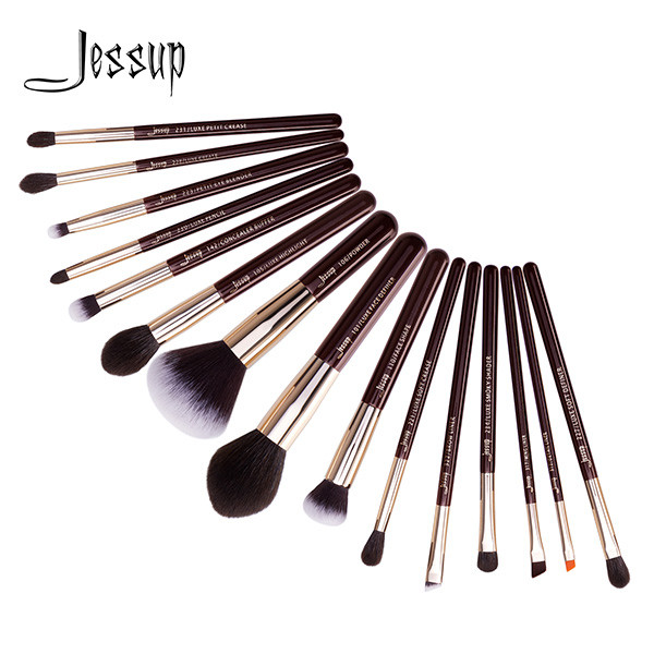 Jessup 15Pcs Zinfandel Makeup Brushes Set Private Label Makeup Brush Cosmetic