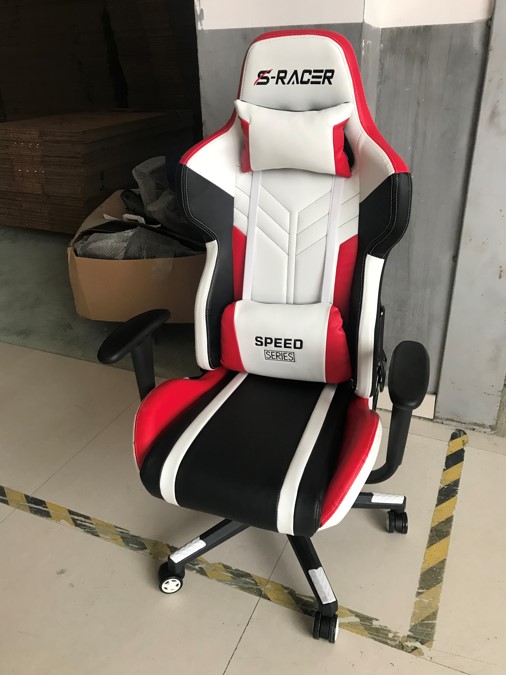 Professional White PU Leather Racing Gaming Chair for Comfortable E-sports Experience