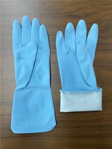 China M 65g Blue Rubber Bathroom Cleaning Gloves Tensile wholesale