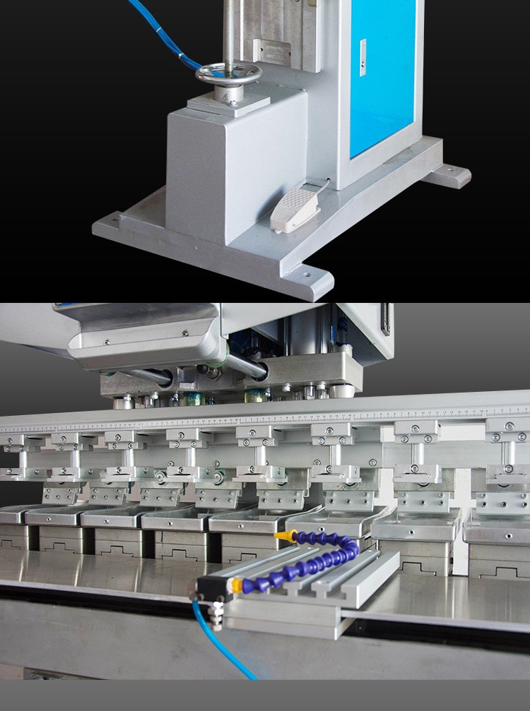 8 Color 1000pcs/hr Pad Printer Machine 8 Heads with Shuttle table
