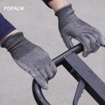Construction PU Coating Gloves Wear Resistant Grey Polyester Liner Gloves
