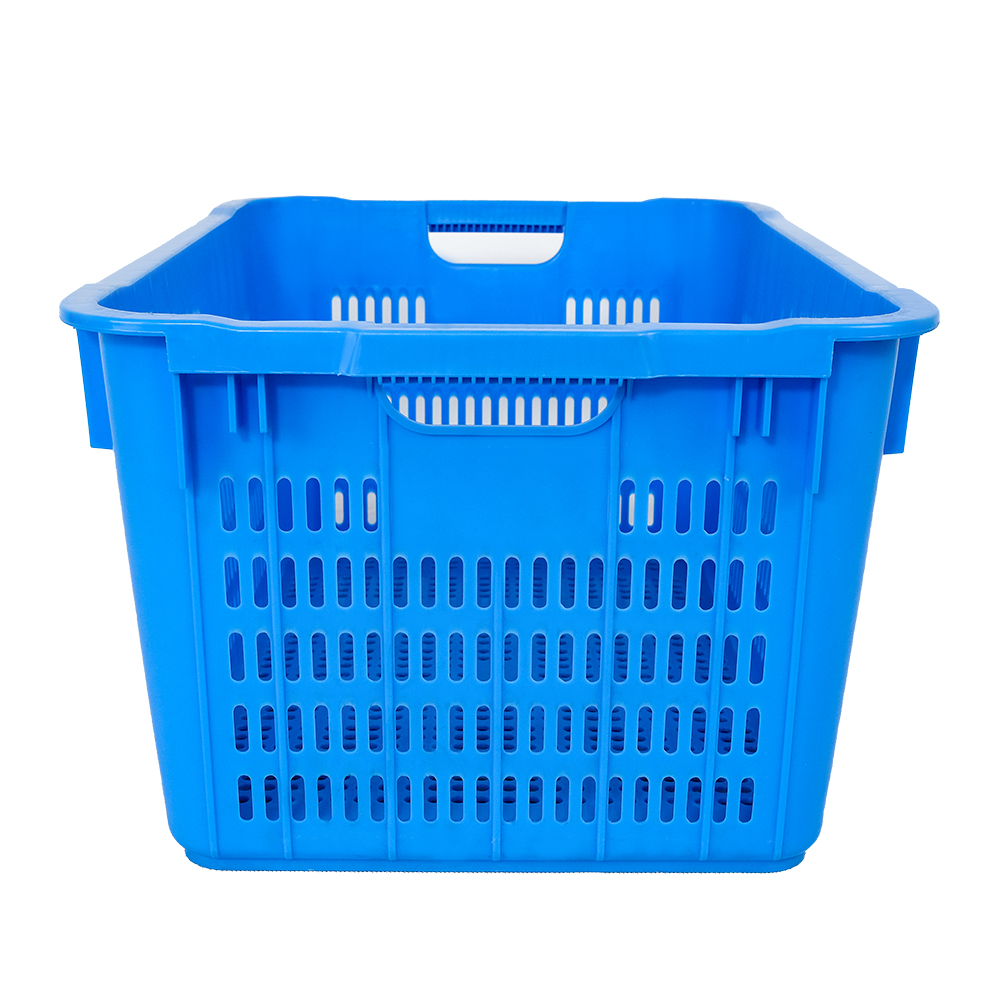 Mesh Style PP Vegetable Fruit Nestable Basket Plastic Turnover Crate with Customized Logo