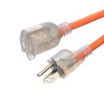 50 Feet 3X12AWG SJTW Heavy Duty Yellow 3 Prong Extension Cable 15 AMP Outdoor