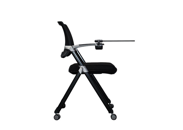 Meeting Room Backrest Mesh Training Chair With Foldable Writing Table